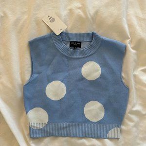Year Of Ours Polka Dot Cropped Sweater
